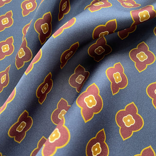 Men’s silk paisley scarf close-up, premium silk twill texture by LuluLane