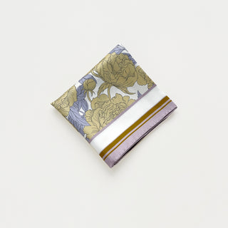 folded women’s silk scarf with peony flower print, soft pastel floral square scarf with hand-rolled hems by LuluLane