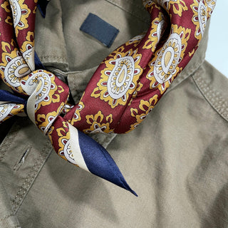 Red Navy Stylish Paisley Silk Scarf - 53cm Men's Neckerchief