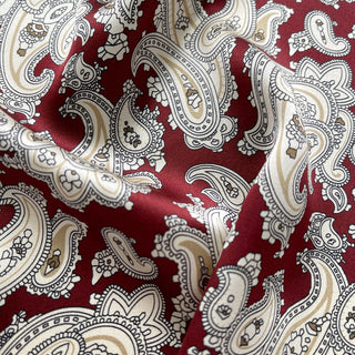 Dark Red Paisley Silk Scarf - Men's Neckerchief