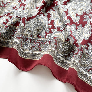 Dark Red Paisley Silk Scarf - Men's Neckerchief