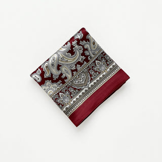 Dark Red Paisley Silk Scarf - Men's Neckerchief