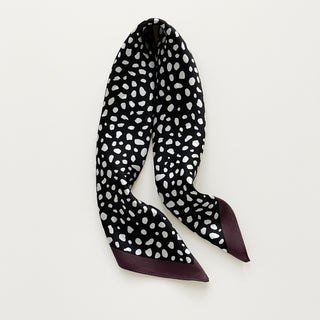 Abstract Spot Silk Scarf – 53cm Unisex Silk Bandana
