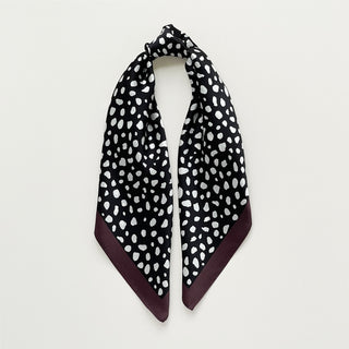 Abstract Spot Silk Scarf – 53cm Unisex Silk Bandana