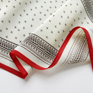 Cream Geometric Silk Scarf – Women's Diamond Neck Scarf