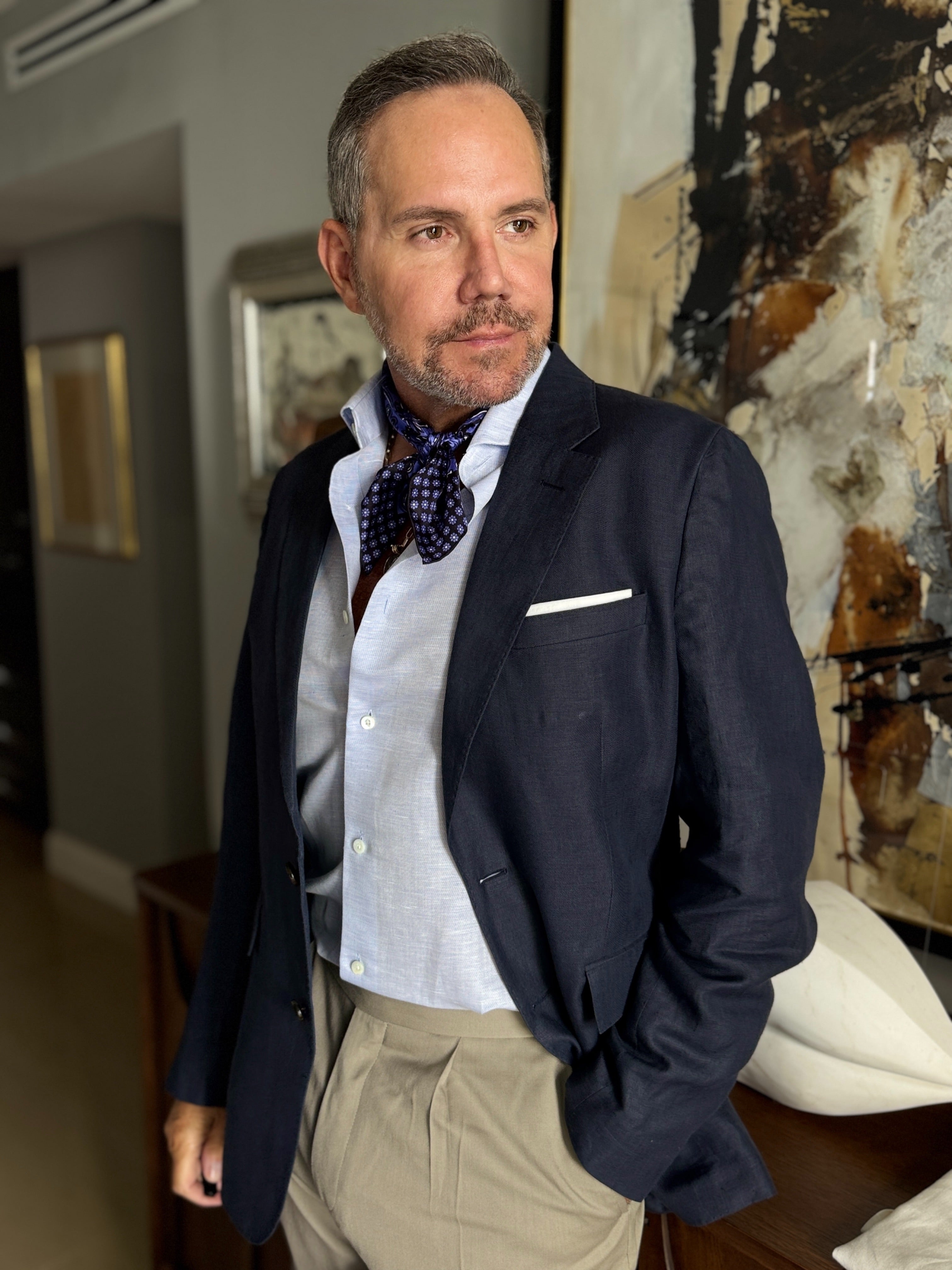 Foulard Classico in Seta Paisley Fazzoletto da Collo Uomo 53cm