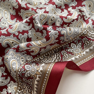 Dark Red Paisley Silk Scarf - Men's Neckerchief