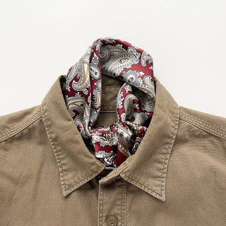 Dark Red Paisley Silk Scarf - Men's Neckerchief