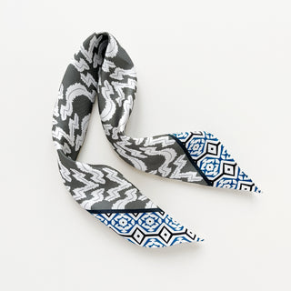 Teal Green Diamond Grove Silk Scarf - 53cm Hand-rolled Unisex Bandana