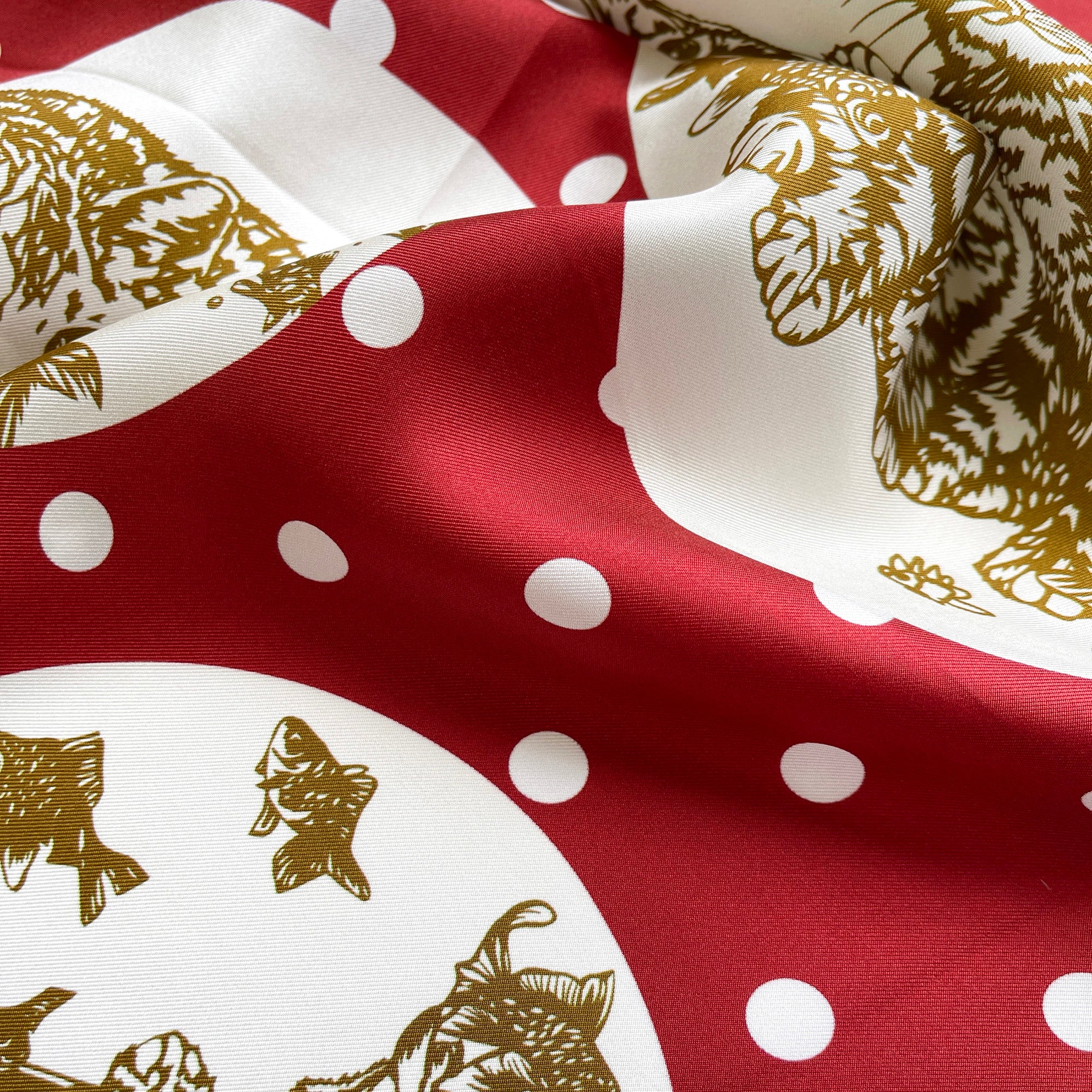 Red silk square scarf store