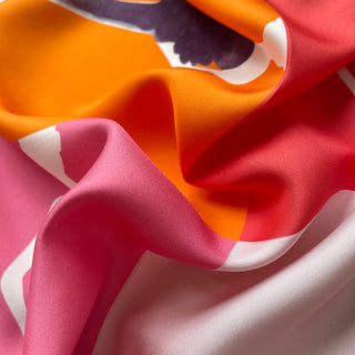 Pink Lady Large Silk Scarf - 90cm Hand-rolled Women's Head Scarf