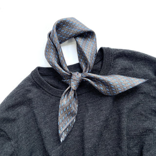 Timeless Geometric Line Silk Square Scarf - 53cm Hand-rolled Men's Neckerchief