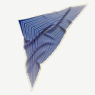 Classic Stripes Triangle Silk Scarf - Hand-rolled Bandana Scarf for Women