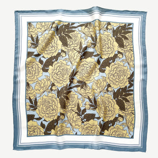 Peony Bloom Silk Scarf – 65cm Women's Silk Neck Scarf