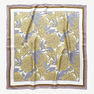 Peony Bloom Silk Scarf – 65cm Women's Silk Neck Scarf
