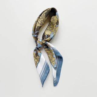 Peony Bloom Silk Scarf – 65cm Women's Silk Neck Scarf