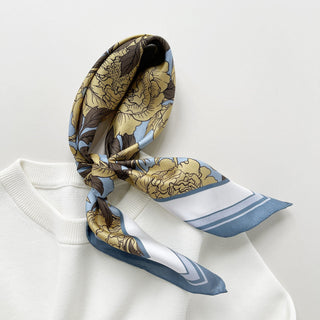 Peony Bloom Silk Scarf – 65cm Women's Silk Neck Scarf