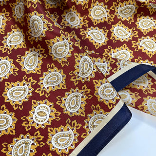 Red Navy Stylish Paisley Silk Scarf - 53cm Men's Neckerchief