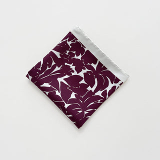 Floral Silhouette Silk Scarf - 65cm Women's Silk Square Scarf