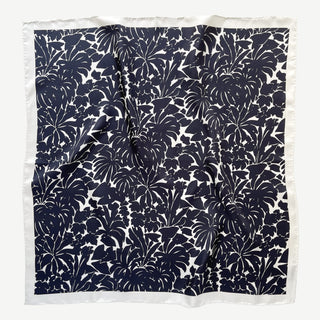 Floral Silhouette Silk Scarf - 65cm Women's Silk Square Scarf