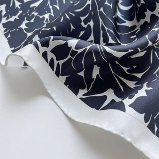 Floral Silhouette Silk Scarf - 65cm Women's Silk Square Scarf