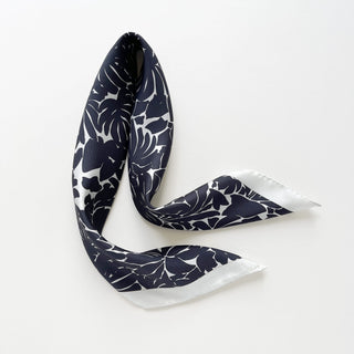 Floral Silhouette Silk Scarf - 65cm Women's Silk Square Scarf