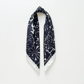 Floral Silhouette Silk Scarf - 65cm Women's Silk Square Scarf