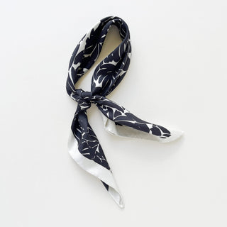 Floral Silhouette Silk Scarf - 65cm Women's Silk Square Scarf