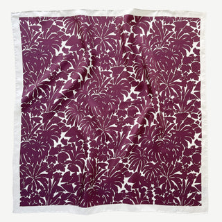 Floral Silhouette Silk Scarf - 65cm Women's Silk Square Scarf