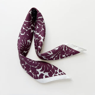 Floral Silhouette Silk Scarf - 65cm Women's Silk Square Scarf