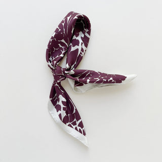 Floral Silhouette Silk Scarf - 65cm Women's Silk Square Scarf