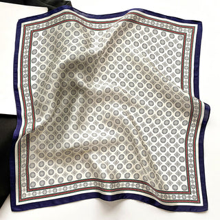Hedvábný šátek s klasickým medailonovým vzorem - 53 cm Pánský šátek na krk