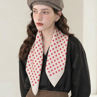 Mini Floral Silk Scarf – 65cm Women's Silk Neck Scarf