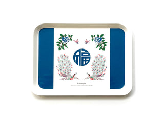 Vintage Pattern Chinese Character Melamine Tray | Peacock